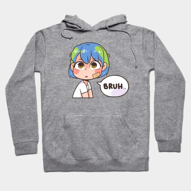 Earth-Chan Bruh Hoodie by badruzart